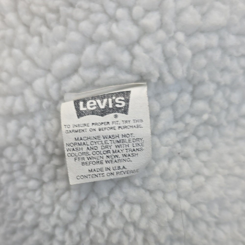 Vintage Levi’s Sherpa Lined Denim Trucker Jacket Made in USA Size L - Picture 12 of 16